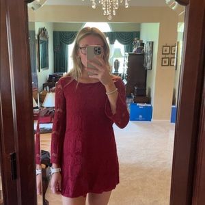 Burgundy long sleeve dress